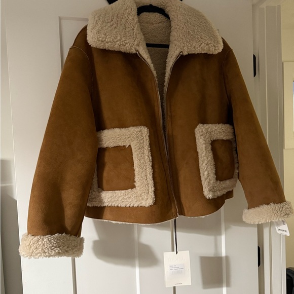 NWT Brown Shearling Women's Jacket - Picture 3 of 7